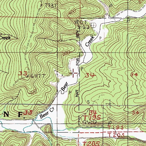 Topographic Map of Deer Creek, OR