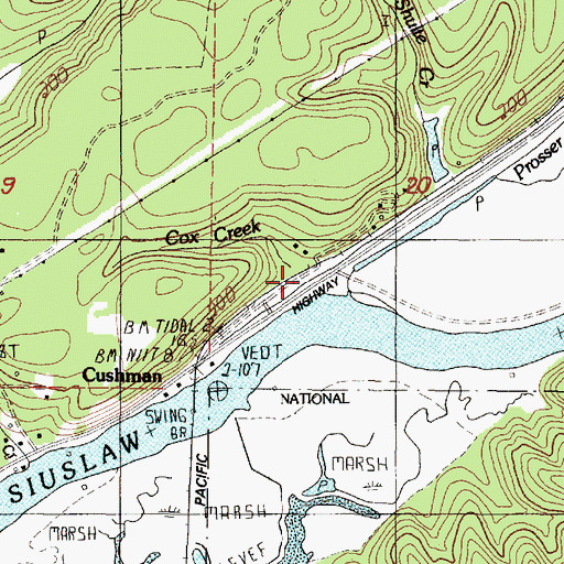 Topographic Map of Cox Creek, OR