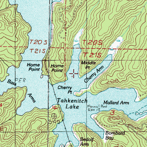 Topographic Map of Middle Point, OR