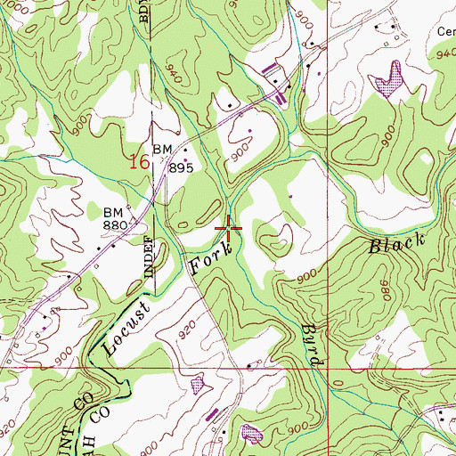Topographic Map of Byrd Creek, AL