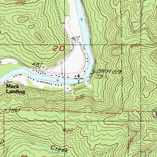 Topographic Map of Martin Eddy, OR