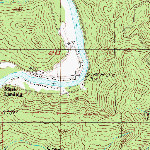 Topographic Map of Martin Eddy Creek, OR