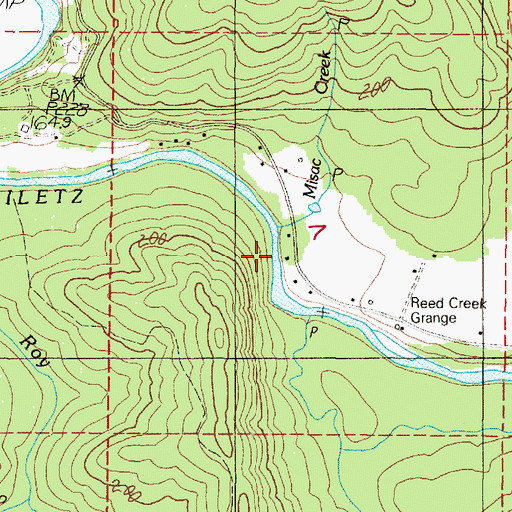 Topographic Map of Misac Creek, OR