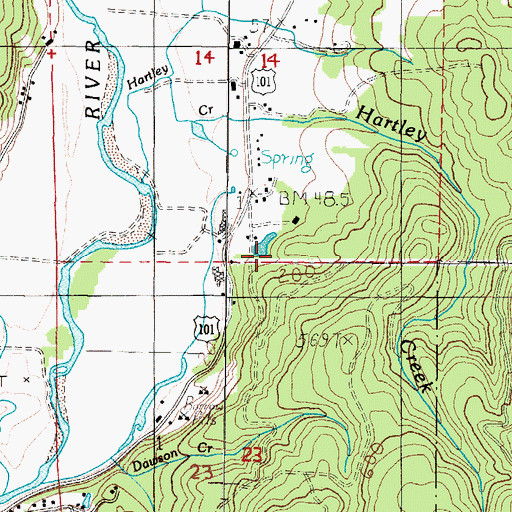 Topographic Map of Tucker Spring, OR