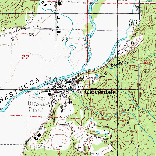 Topographic Map of Ray Creek, OR