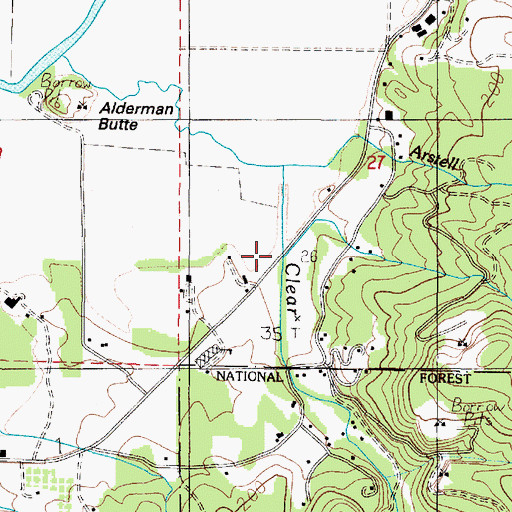 Topographic Map of Queens Creek, OR