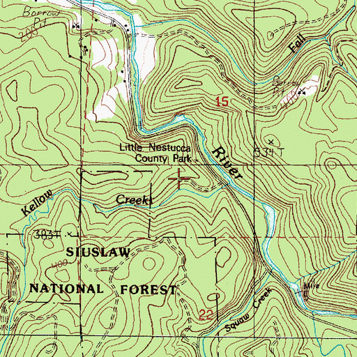 Topographic Map of Little Nestucca County Park, OR