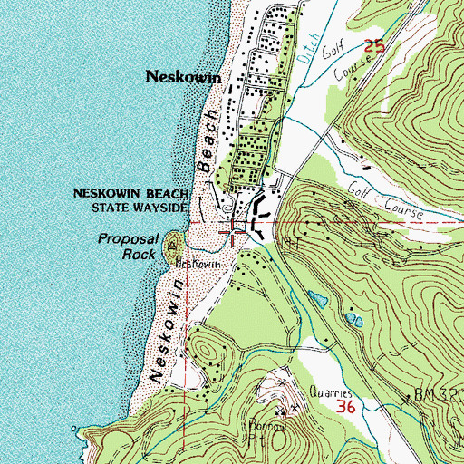 Topographic Map of Kiwanda Creek, OR