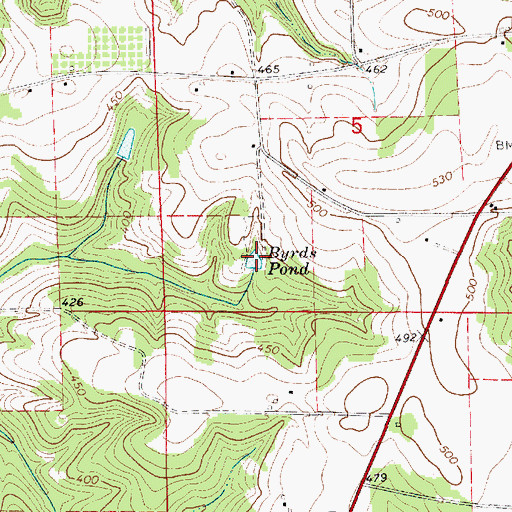 Topographic Map of Byrds Pond, AL