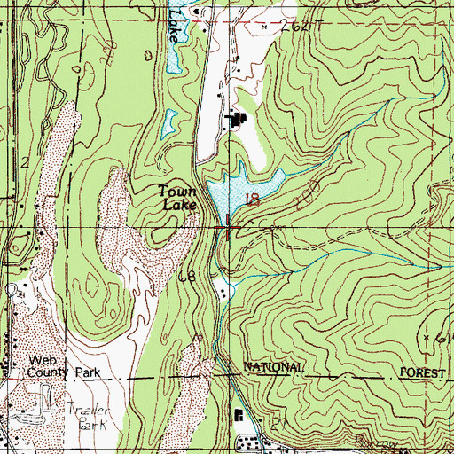 Topographic Map of Woods IOOF Cemetery, OR