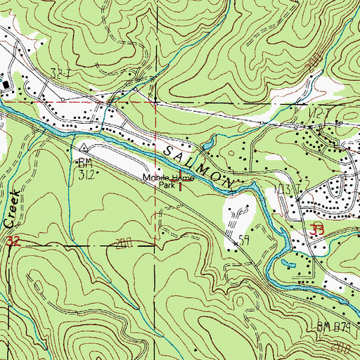 Topographic Map of Curl Creek, OR