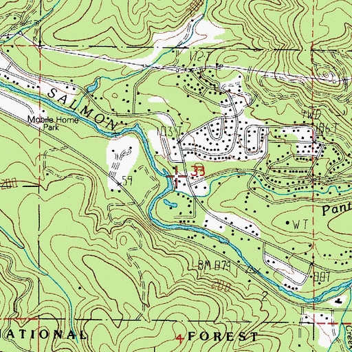 Topographic Map of Panther Creek, OR