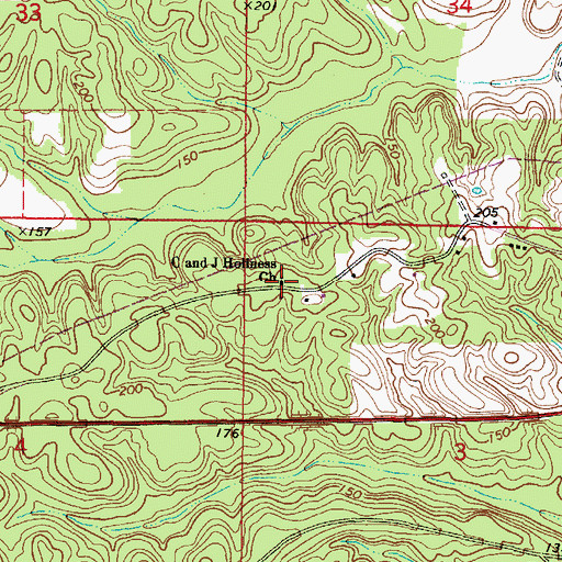 Topographic Map of C and J Holiness Church, AL