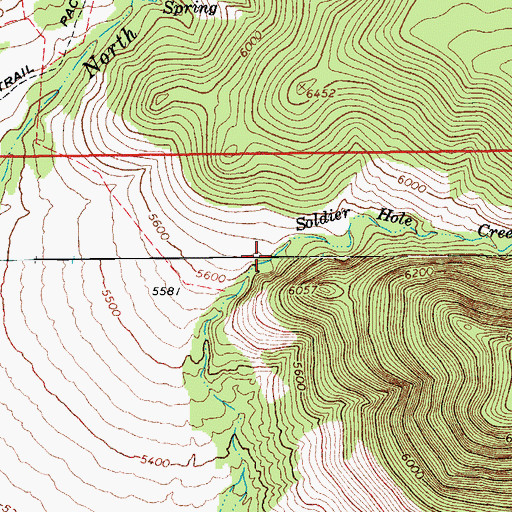 Topographic Map of Soldier Hole Creek, AZ