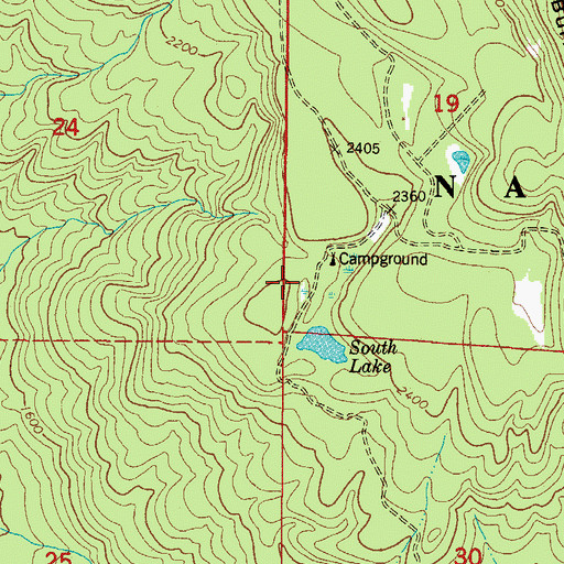 Topographic Map of South Lake Recreation Site, OR