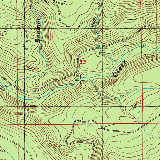 Topographic Map of Koch Creek, OR