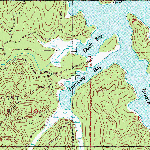 Topographic Map of Harmony Bay, OR