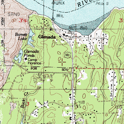 Topographic Map of Joaquin Miller State Park, OR