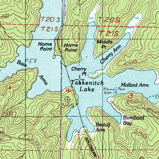 Topographic Map of Cherry Point, OR