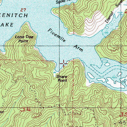 Topographic Map of Snare Point, OR
