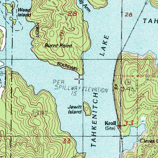 Topographic Map of Burnt Point, OR