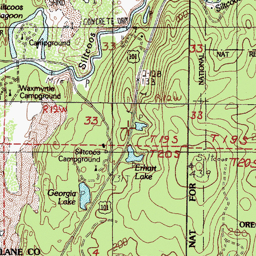 Topographic Map of Georgia Lake, OR