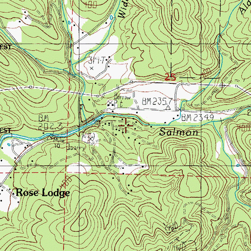 Topographic Map of Little Creek, OR