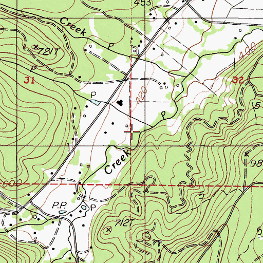 Topographic Map of Spencer Creek, OR