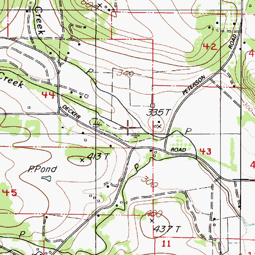 Topographic Map of Mercer Creek, OR