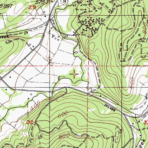 Topographic Map of Moss Creek, OR