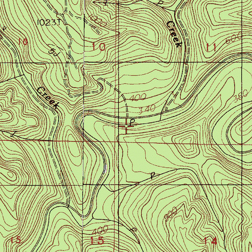 Topographic Map of Moore Creek, OR