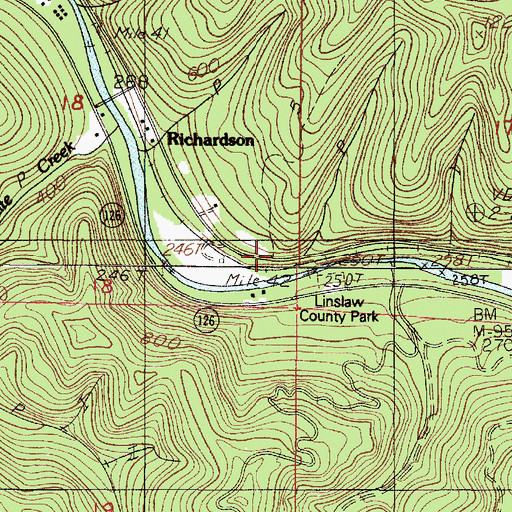Topographic Map of Linslaw County Park, OR