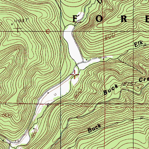 Topographic Map of Elk Creek, OR