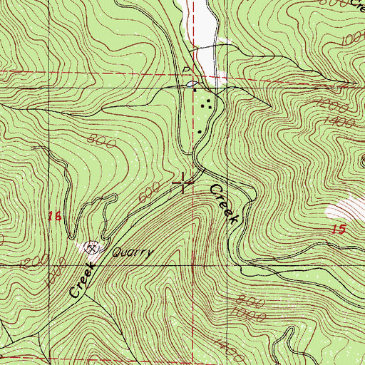 Topographic Map of Bear Creek, OR