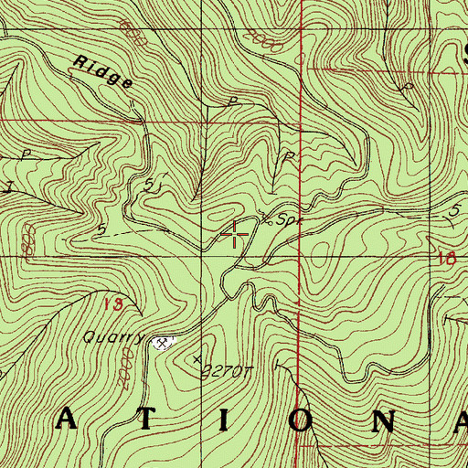 Topographic Map of Klickitat Spring, OR
