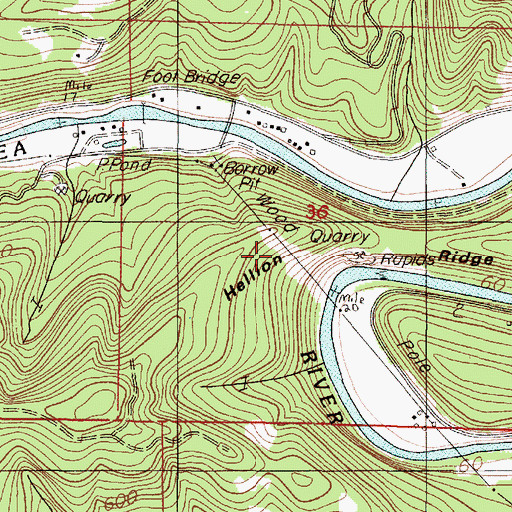 Topographic Map of Hellion Ridge, OR