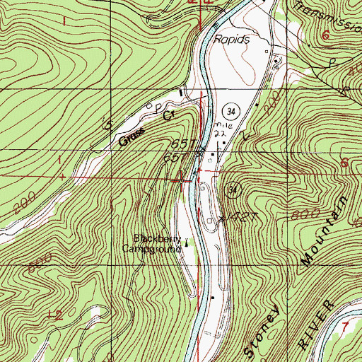 Topographic Map of Blackberry Recreation Site, OR