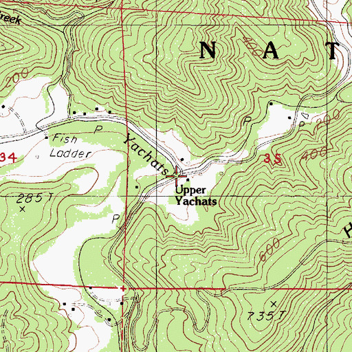 Topographic Map of Upper Yachats, OR