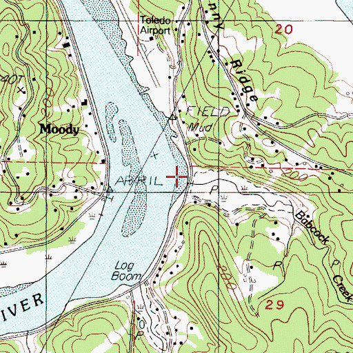 Topographic Map of Babcock Creek, OR