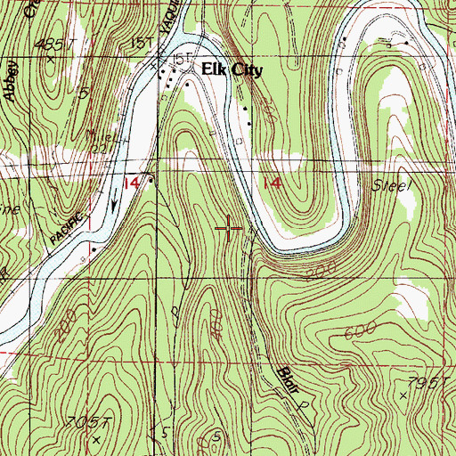 Topographic Map of Blair Creek, OR