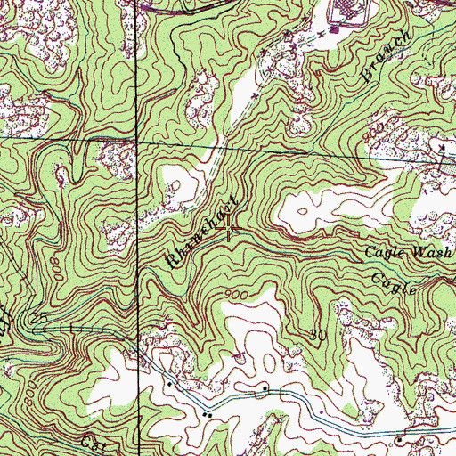 Topographic Map of Cagle Branch, AL