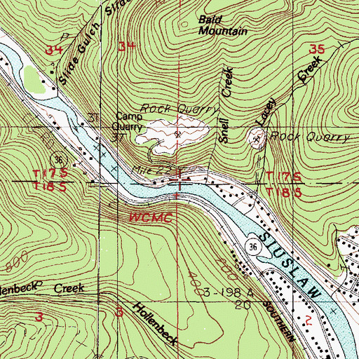 Topographic Map of Snell Creek, OR