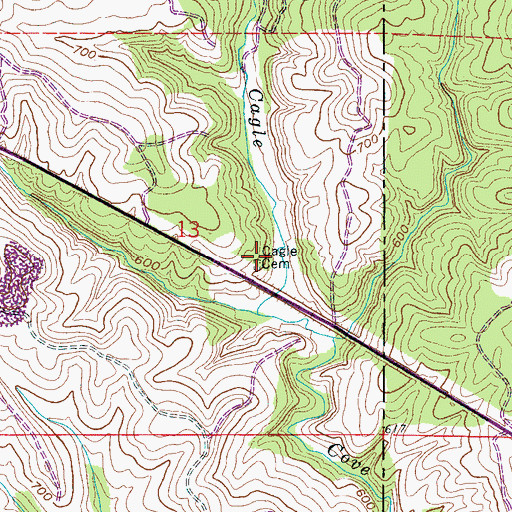 Topographic Map of Cagle Cemetery, AL