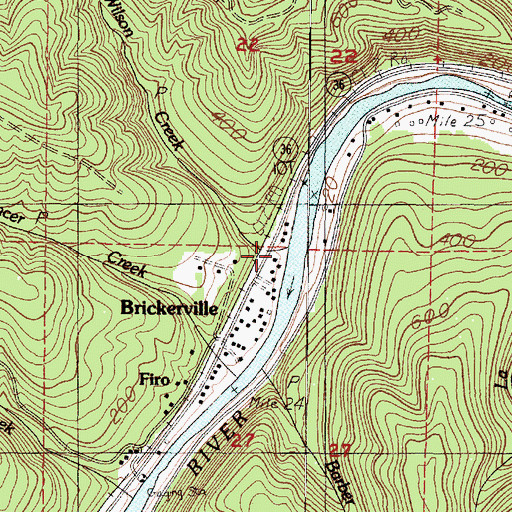 Topographic Map of Wilson Creek, OR