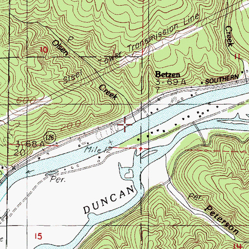 Topographic Map of Olsen Creek, OR