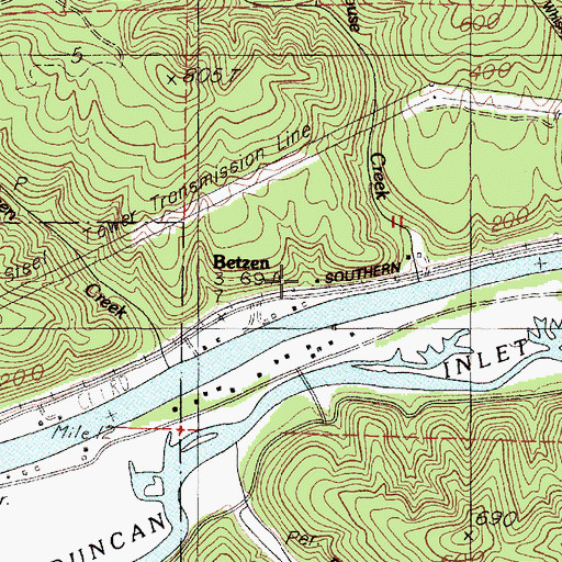 Topographic Map of Betzen (historical), OR