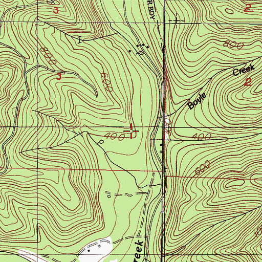 Topographic Map of Boyle Creek, OR