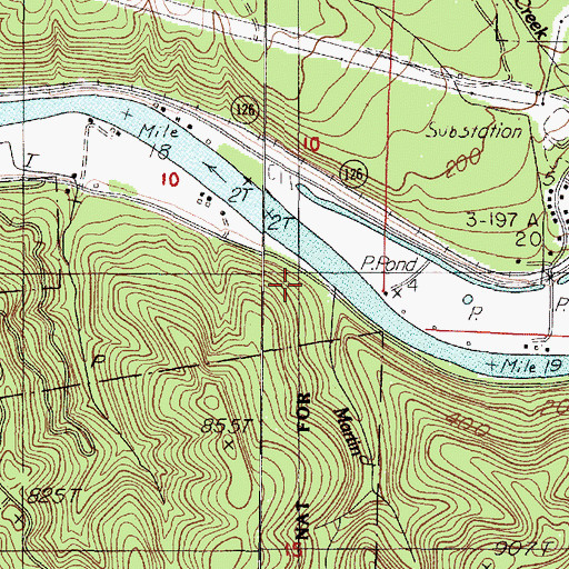 Topographic Map of Martin Creek, OR
