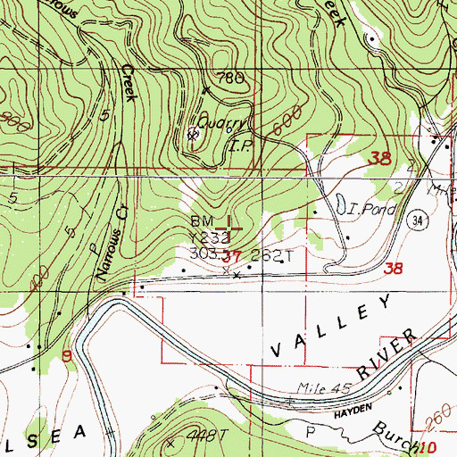 Topographic Map of Narrow Creek, OR