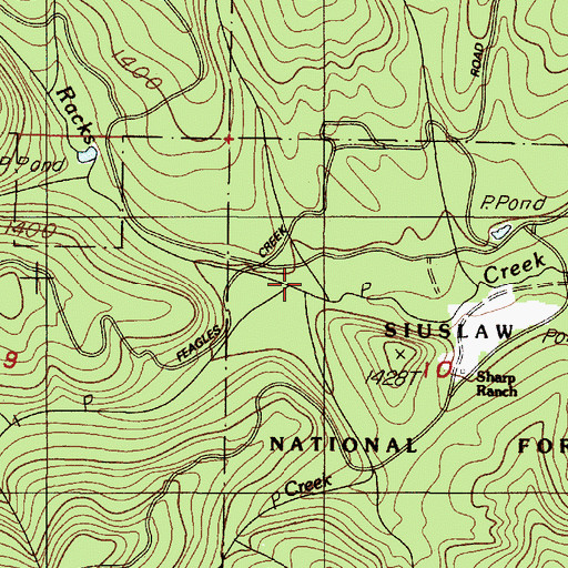 Topographic Map of Stiltner Creek, OR